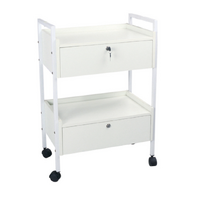 2 Drawer Beauty Trolley - White