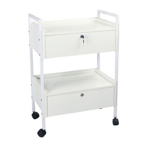 2 Drawer Beauty Trolley - White